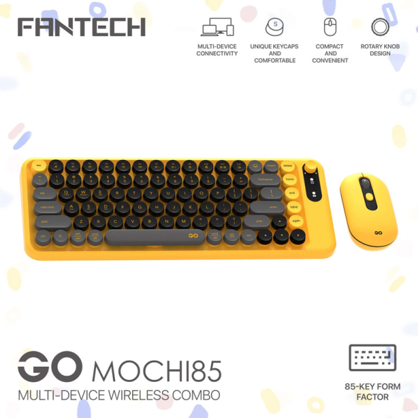 Combo miš tastatura wireless Fantech WK-898 GO mochi85 žuta - G221134