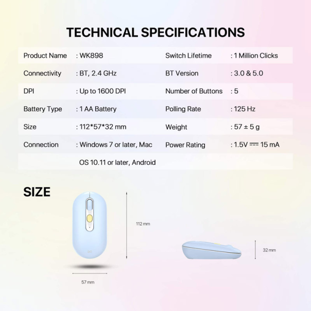 Combo miš tastatura wireless Fantech WK-898 GO mochi85 žuta - G221134