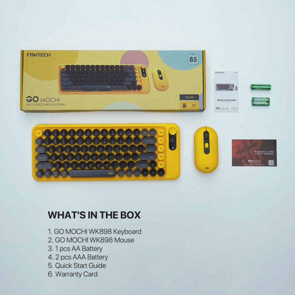 Combo miš tastatura wireless Fantech WK-898 GO mochi85 žuta - G221134