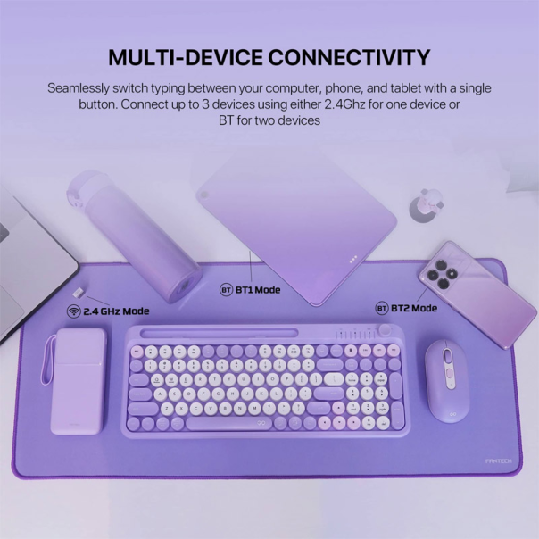 Combo miš tastatura wireless Fantech WK-899 GO mochi101 pink - G221871