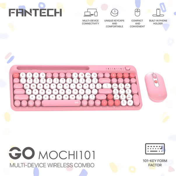 Combo miš tastatura wireless Fantech WK-899 GO mochi101 pink - G221871