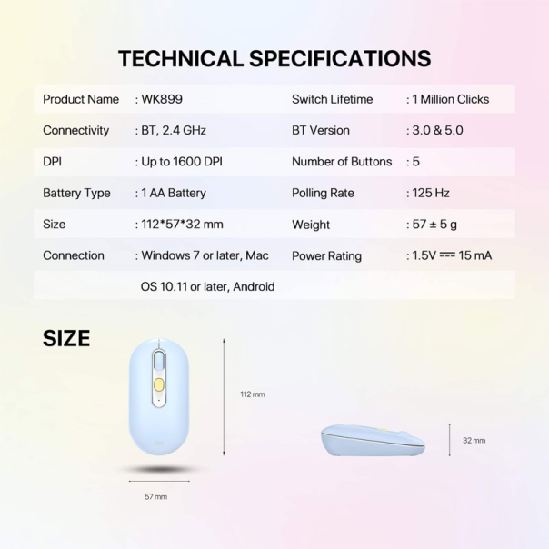 Combo miš tastatura wireless Fantech WK-899 GO mochi101 plava - G221872