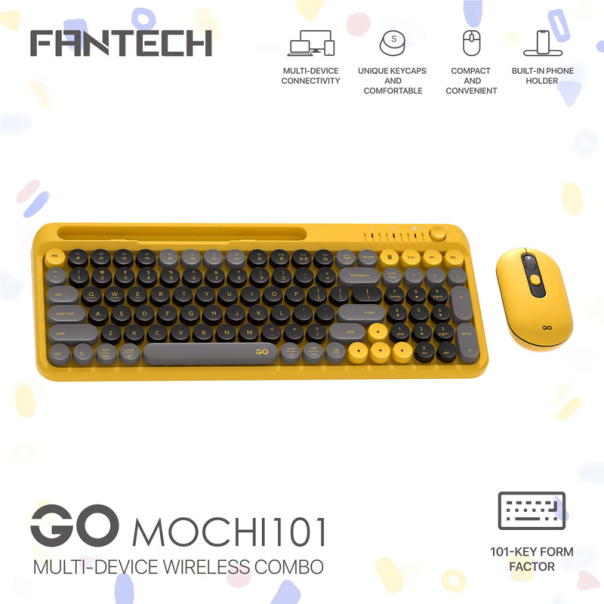 Combo miš tastatura wireless Fantech WK-899 GO mochi101 žuta - G221873