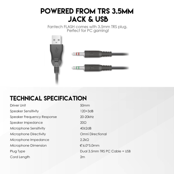 Combo set Gaming Fantech P51 Power 5u1 - G213765