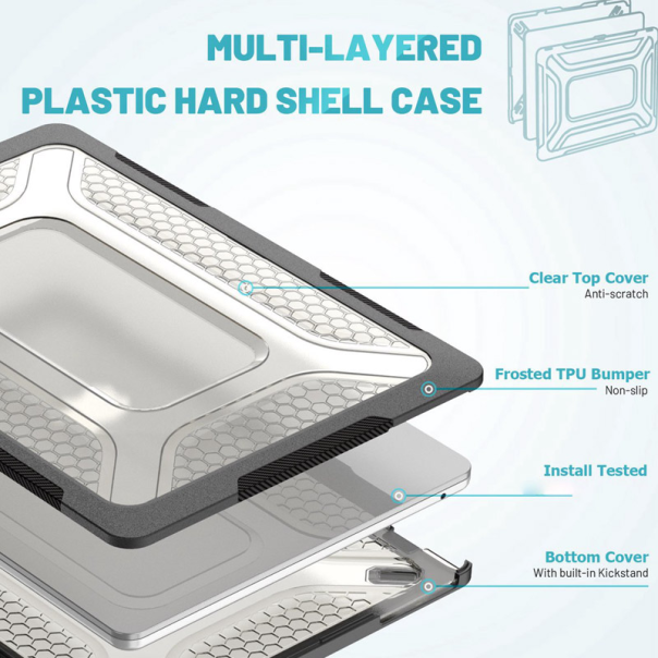 Cover za Macbook Pro 14 2021/2023/2024 /(A2442 M1 Pro / M1 Max/A2779/M3 A2918 A2992//M4 A3112 A3185 A3401) crni - 616837