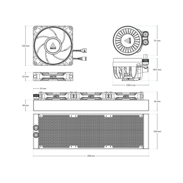 ARCTIC Vodeno hlađenje Liquid Freezer III Pro 360 A-RGB ACFRE00188A, bela - CPU01737