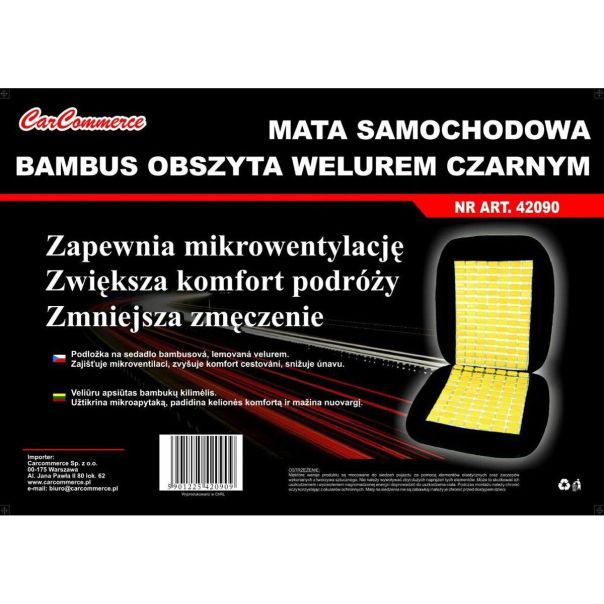 CARCO Obloga sedišta velur sa bamboo uloškom crna - CR42090