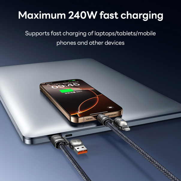 Crossbody visenamenski data kabl REMAX Vanguard 240W C7(A+C-C+L) 1,5m - 221837