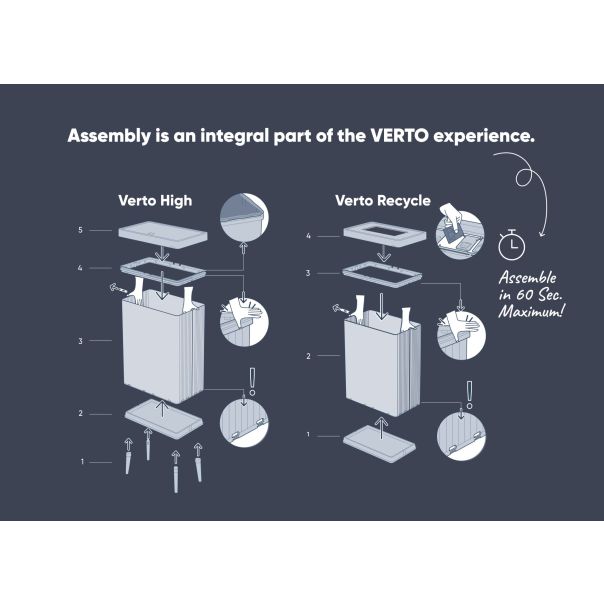 CURVER Kanta za otpatke sa nogicama 54L Verto, pearl blue - CU 00394-Y81