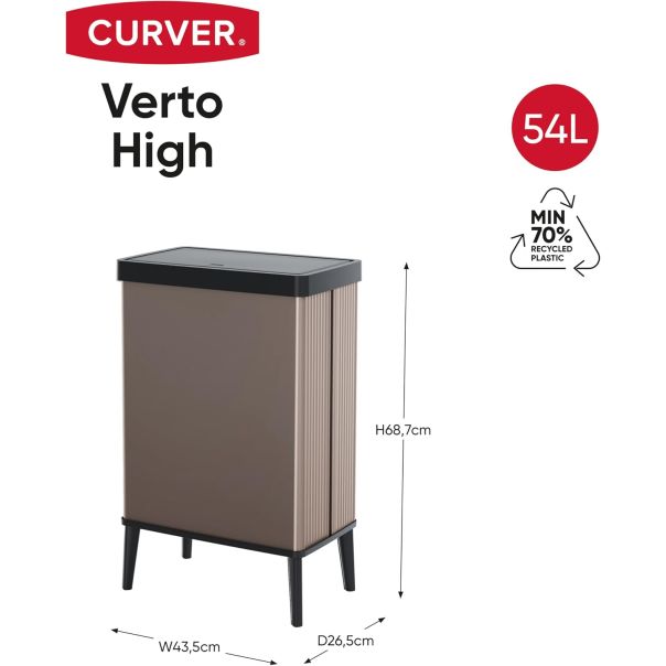 CURVER Kanta za otpatke sa nogicama 54L Verto, pearl rose - CU 00394-Y82