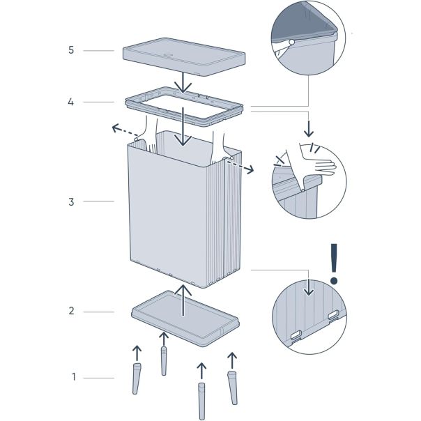 CURVER Kanta za otpatke sa nogicama 54L Verto, pearl grey - CU 00394-Y83