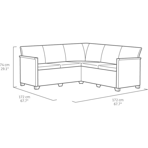 KETER Baštenska ugaona garnitura Marie, grafit - CU 252710