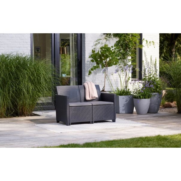 KETER Baštenska garnitura sa box stolom Claire, grafit - CU 253084