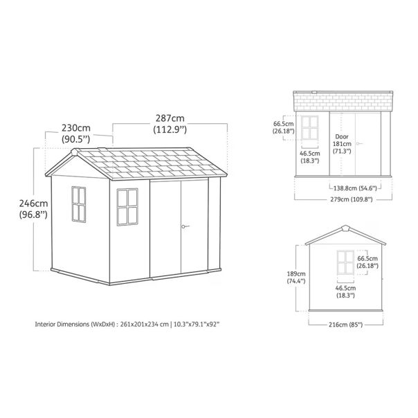 KETER Baštenska kućica Newton plus wide 9x7.5, braon - CU 261860