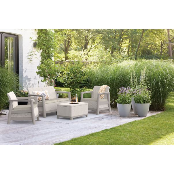 KETER Baštenska garnitura sa box stolom Scandi linea II, bež - CU 264036