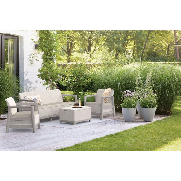 KETER Baštenska garnitura sa box stolom Scandi linea III, bež - CU 264042