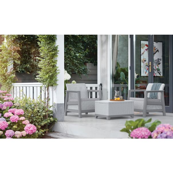 KETER Baštenske fotelje sa box stolom Scandi linea, siva - CU 264043