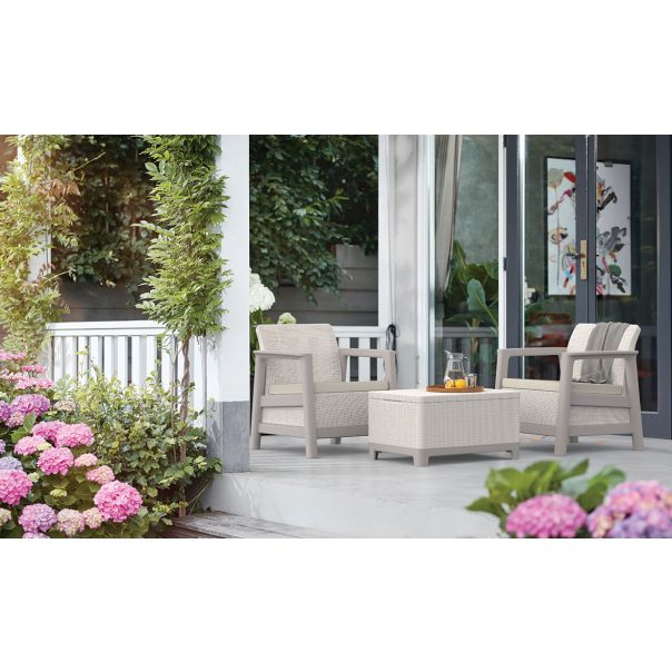 KETER Baštenske fotelje sa box stolom Scandi linea, bež - CU 264044