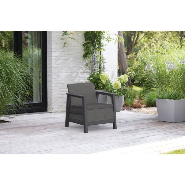 KETER Baštenske fotelje sa box stolom Scandi linea, grafit - CU 270925