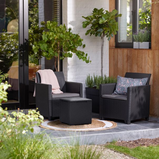 KETER Baštenske fotelje sa box stolom Marie Vigo, grafit - CU 272902