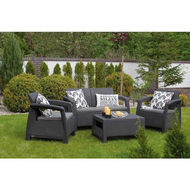 KETER Baštenski set Corfu II, Pe-ratan, grafit - CU223204