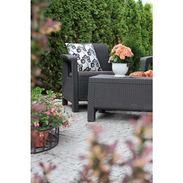 KETER Baštenski set Corfu II, Pe-ratan, grafit - CU223204