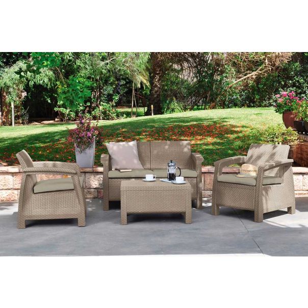 KETER Baštenski set Corfu II, Pe-ratan, kapućino - CU227640