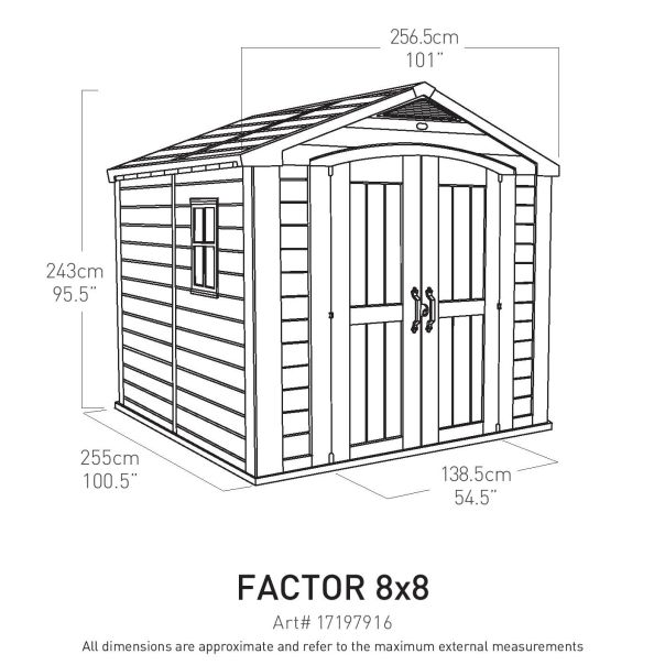 KETER Baštenska kuća Factor 8X8, bež - CU 230453