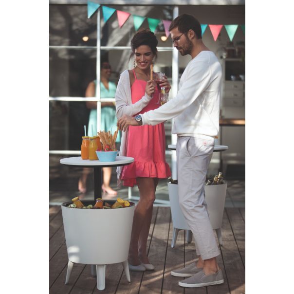 KETER Baštenski barski sto, za terasu i dvorište sa kutijom za led, krem CU 230900 - CU 230900