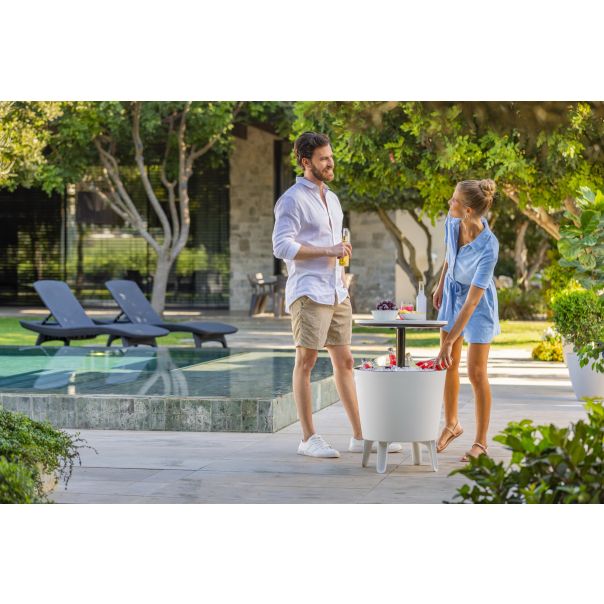 KETER Baštenski barski sto, za terasu i dvorište sa kutijom za led, krem CU 230900 - CU 230900