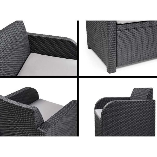 KETER Baštenska garnitura Novara sa box stolom, grafit - CU247294