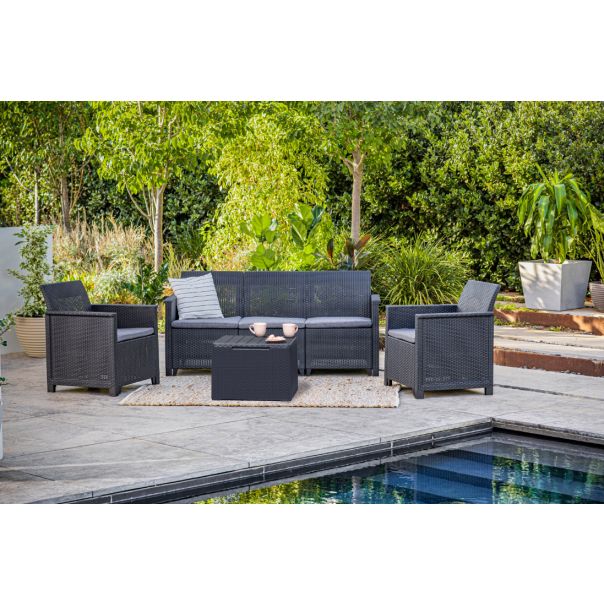 KETER Baštenska garnitura Elodie Modular 5 seater sa box stolom/ grafit - CU253923