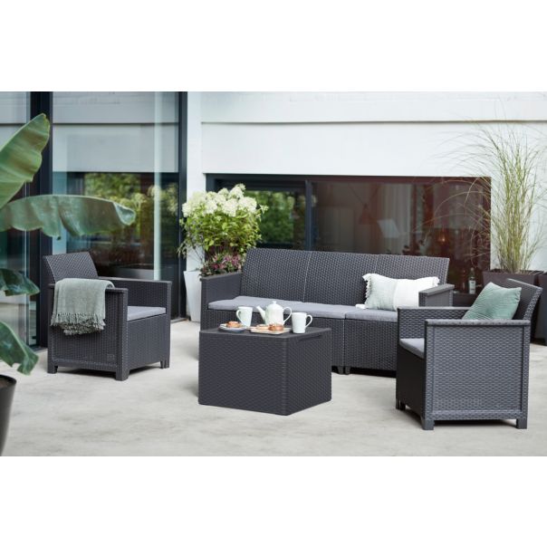 KETER Baštenska garnitura Elodie Modular 5 seater sa box stolom/ grafit - CU253923