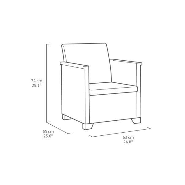 KETER Baštenski set Elodie 2 seater sa box stolom, kapućino - CU 254091