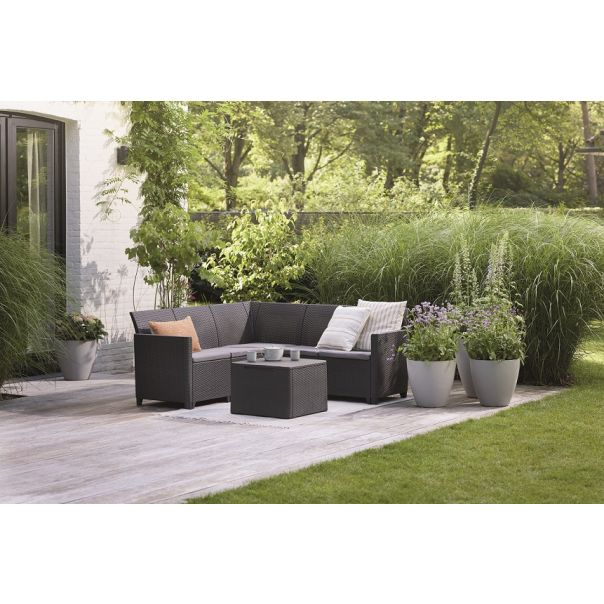 KETER Baštenski set ugaoni Marie 5 seater sa box stolom, grafit - CU 256703