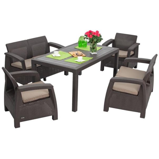 KETER Baštenski set Corfu Fiesta, Pe-ratan, braon CU 258945 - CU 258945