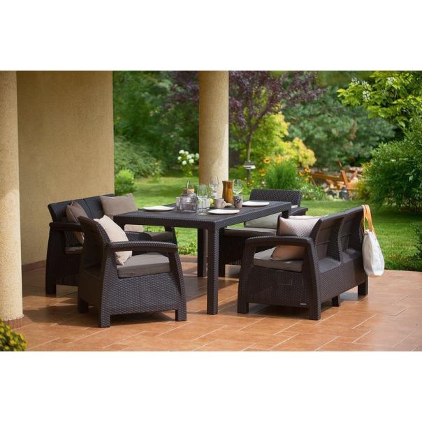 KETER Baštenski set Corfu Fiesta, Pe-ratan, braon CU 258945 - CU 258945