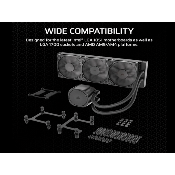 CORSAIR Kuler sa vodenim hlađenjem za CPU Nautilus 360 RS 360mm triple, crna - CW-9060089-WW
