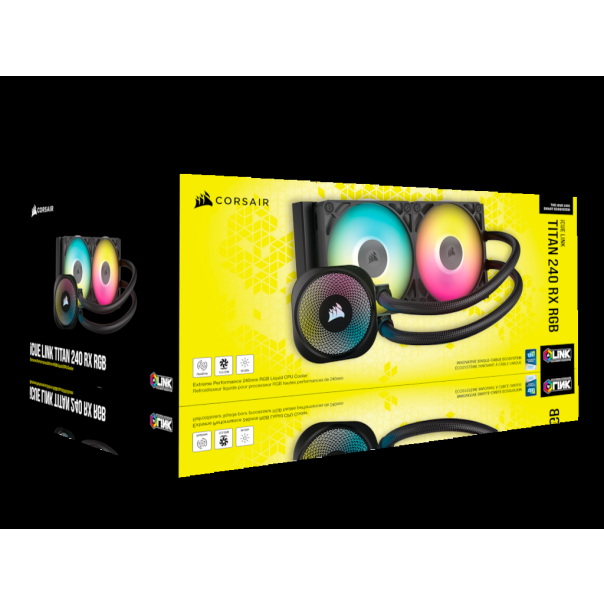 CORSAIR Kuler sa vodenim hlađenjem iCUE link Titan 240 RX CW-9061016-WW, crna - CW-9061016-WW