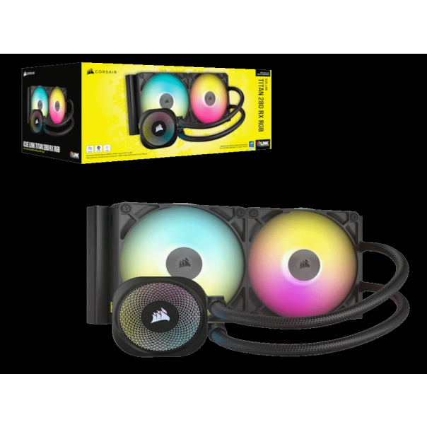 CORSAIR Kuler sa vodenim hlađenjem za CPU iCUE Link Titan 280 RX RGB/AIO 280mm dual, crna - CW-9061017-WW