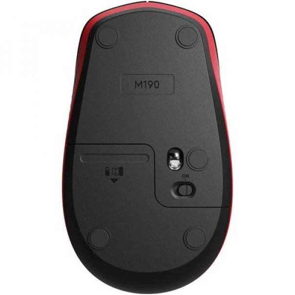 LOGITECH M190 Full-size wireless mouse - RED - 2.4GHZ - EMEA - M190 - 910-005908