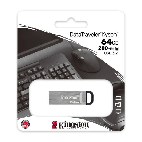 USB Flash Kingston 64GB DataTraveler Kyson USB 3.2, DTKN/64GB - EP2922742