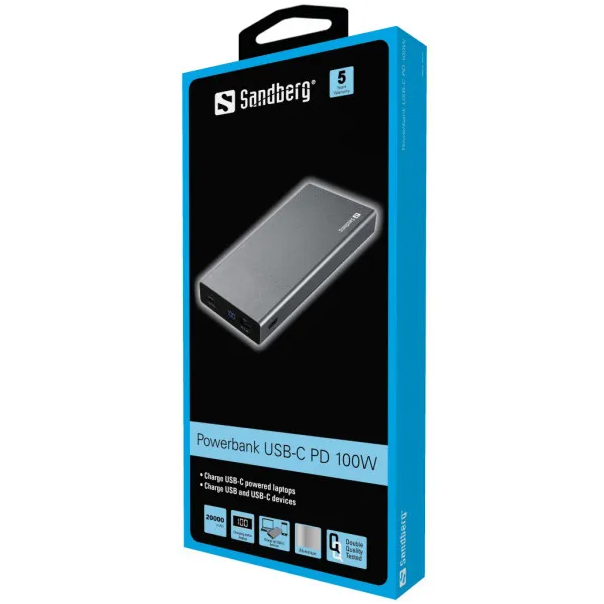 SANDBERG Powerbank USB-C 420-52, 100W, 20000 mAh - 138632