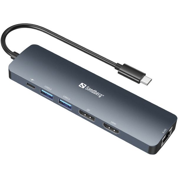 Docking station Sandberg USB-C - HDMI/DP/LAN/2xUSB 3.0/USB C PD 100W 136-43 - EP2941680