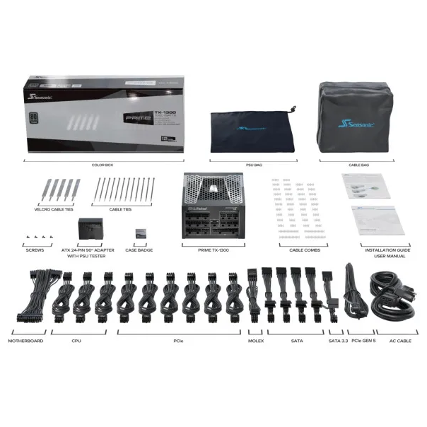 Napajanje 1300W SeaSonic PRIME TX PLATINUM, PRIME-TX-1300-ATX30 / SSR-1300TR2 - EP3000645