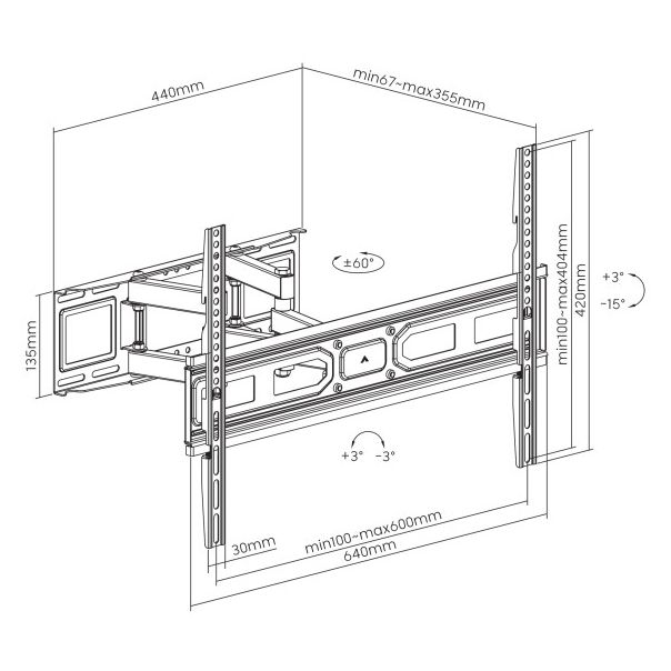 Nosač za TV zglobni Manhattan 462440 37