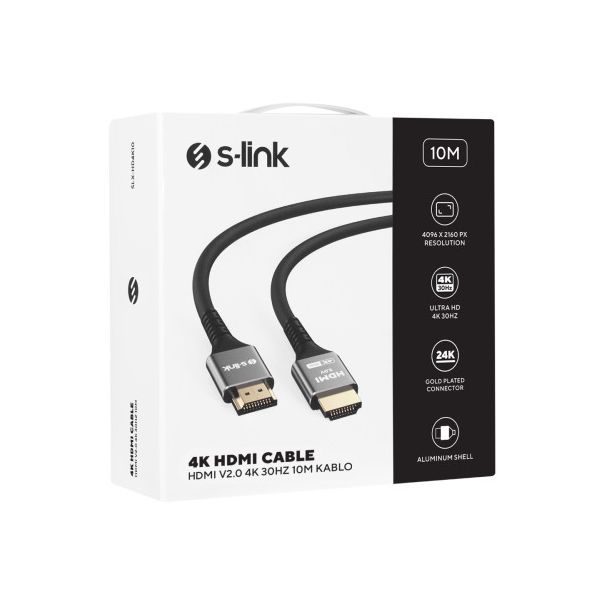 Kabl S-link SLX-HD4K10 HDMI na HDMI M/M v2.0 4K/30Hz Metal 10m - EP2839880