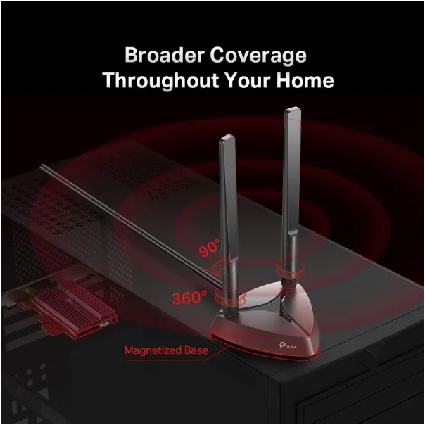 TP LINK TP-LINK AX3000 Wi-Fi 6 Bluetooth 5.0 PCIexpresa adapter2402Mbps 574Mbps 2 antene high gain - ARCHER TX3000E