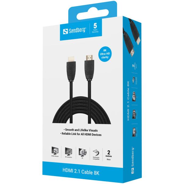 Kabl Sandberg 509-14 HDMI na HDMI M/M 2.1 8K 2m - EP2844553