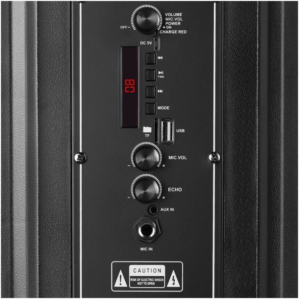 Zvucnik Mikado MD-BT609 20W, USB, Bluetooth, micro SD crni - EP2842489